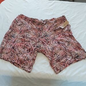 Notations Pink and Black Athletic Shorts with Bold Design